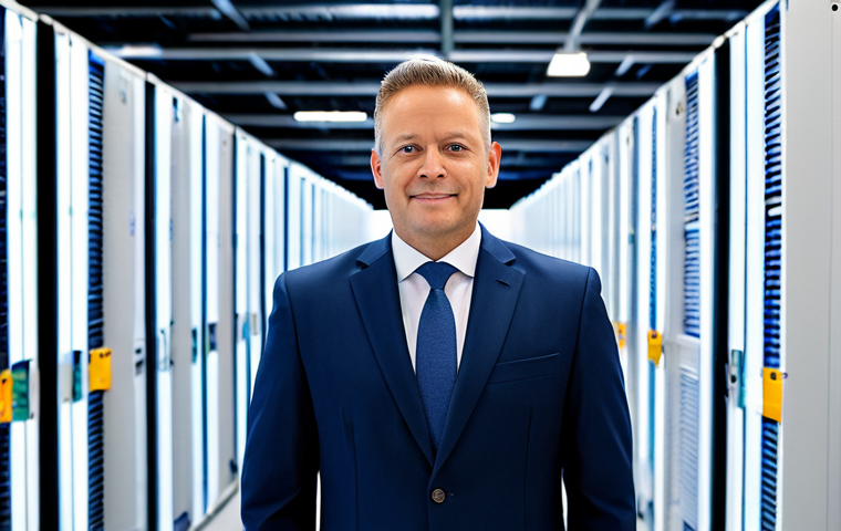 A professional male commercial real estate investor in a modest business suit, standing confidently in a state-of-the-art logistics hub. Large, automated storage systems are visible in the background, with a subtle display showing data analytics. The lighting is modern and clean, reflecting an innovative environment. The image emphasizes foresight and technological advancement. Fully clothed, appropriate attire, safe for work, perfect anatomy, correct proportions, well-formed hands, natural body proportions, professional, high quality, modest clothing, appropriate content.